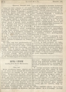 Zdrowie : miesięcznik poświęcony hygienie publicznej i prywatnej 1888 T. 4 nr 35