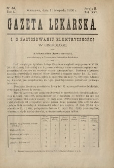 Gazeta Lekarska : pismo tygodniowe poświęcone wszystkim gałęziom umiejętności lekarskich 1890 Ser. II R. 25 T. 10 nr 44