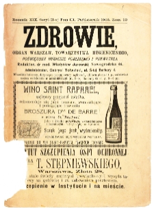 Zdrowie : miesięcznik poświęcony hygienie publicznej i prywatnej 1903 T. 19 nr 10