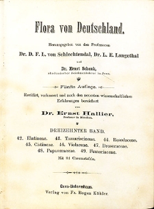 Flora von Deutschland. Band 13: Elatineae, Tamariscineae, Resedaceae, Cistineae, Violaceae, Droseraceae, Papveraceae, Fumariaceae