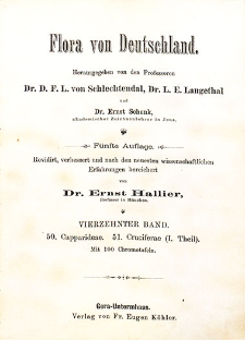 Flora von Deutschland. Band 14: Capparideae, Cruciferae (Erster Theil).