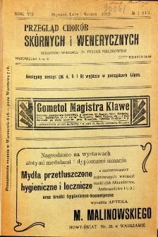 1912, Przegląd chorób skórnych i wenerycznych nr 1-3