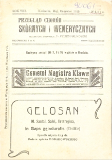 1913, Przegląd chorób skórnych i wenerycznych nr 4-6