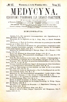 Medycyna czasopismo tygodniowe dla lekarzy praktycznych 1883 T. XI nr 2