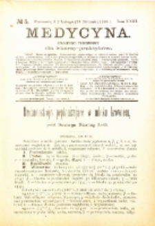 Medycyna. Czasopismo tygodniowe dla lekarzy praktycznych. 1894/95 T. XXIII nr 5