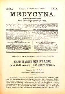 Medycyna. Czasopismo tygodniowe dla lekarzy praktycznych 1901-1902 T.XXX nr 30