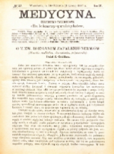 Medycyna i Kronika Lekarska : czasopiosmo tygodniowe dla lekarzy praktyków 1887, R. XV nr 27