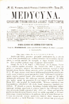 Medycyna czasopismo tygodniowe dla lekarzy praktycznych 1876 T.IV nr 42