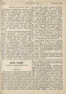 Zdrowie : miesięcznik poświęcony hygienie publicznej i prywatnej 1888 T. 4 nr 33