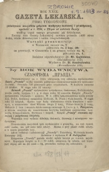 Zdrowie : miesięcznik poświęcony hygjenie publicznej i prywatnej 1893 T. 9 nr 88