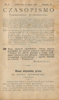 Czasopismo Towarzystwa Aptekarskiego 1882 R.XI nr 3