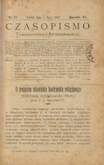 Czasopismo Towarzystwa Aptekarskiego 1882 R.XI nr 13