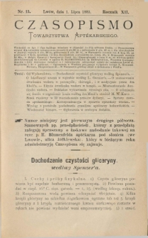 Czasopismo Towarzystwa Aptekarskiego 1883 R.XII nr 13