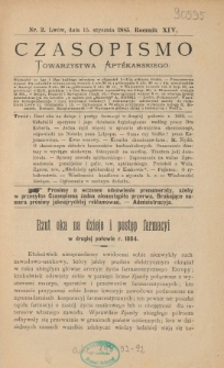 Czasopismo Towarzystwa Aptekarskiego 1885 R.XIV nr 2
