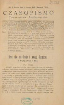 Czasopismo Towarzystwa Aptekarskiego 1885 R.XIV nr 3
