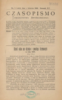 Czasopismo Towarzystwa Aptekarskiego 1886 R.XV nr 7