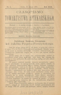 Czasopismo Towarzystwa Aptekarskiego 1990 R.XXX nr 4