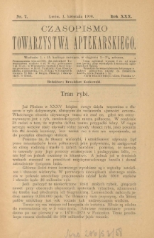 Czasopismo Towarzystwa Aptekarskiego 1990 R.XXX nr 7