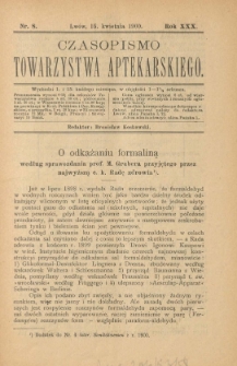 Czasopismo Towarzystwa Aptekarskiego 1990 R.XXX nr 8