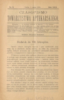 Czasopismo Towarzystwa Aptekarskiego 1990 R.XXX nr 9