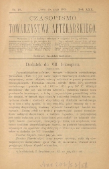 Czasopismo Towarzystwa Aptekarskiego 1990 R.XXX nr 10