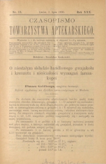 Czasopismo Towarzystwa Aptekarskiego 1990 R.XXX nr 13