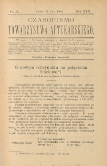Czasopismo Towarzystwa Aptekarskiego 1990 R.XXX nr 14
