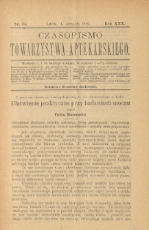 Czasopismo Towarzystwa Aptekarskiego 1990 R.XXX nr 15