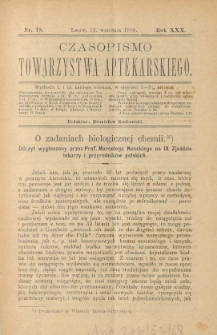 Czasopismo Towarzystwa Aptekarskiego 1990 R.XXX nr 18