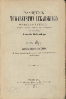 Pamiętnik Towarzystwa Lekarskiego Warszawskiego 1877 t. 73 nr 1-4