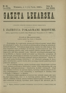 Gazeta Lekarska : pismo tygodniowe poświęcone wszystkim gałęziom umiejętności lekarskich 1898 Ser. II R. 33 T. 18 nr 42