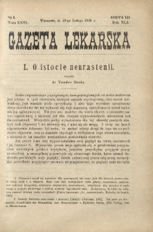 Gazeta Lekarska : pismo tygodniowe poświęcone wszystkim gałęziom umiejętności lekarskich 1906 Ser. II R. 41 T. 26 nr 5