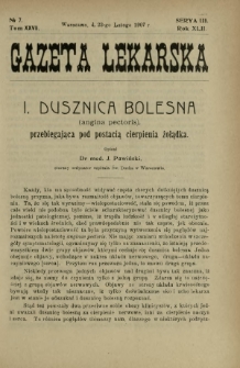 Gazeta Lekarska : pismo tygodniowe poświęcone wszystkim gałęziom umiejętności lekarskich 1907 Ser. II R. 42 T. 27 nr 7