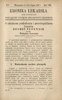 Kronika Lekarska : pismo poświęcone przeglądowi postęp&oacute;w umiejętności lekarskich 1887 R. 7 nr 7