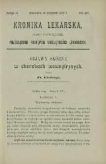 Kronika Lekarska : pismo poświęcone przeglądowi postęp&oacute;w umiejętności lekarskich 1895 R. 16 z. 16