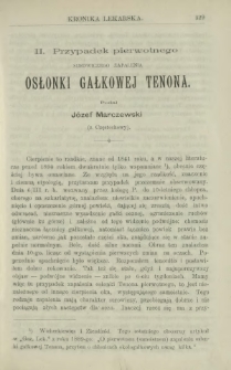 Kronika Lekarska : pismo poświęcone przeglądowi postęp&oacute;w umiejętności lekarskich 1899 R. 20 z. 7