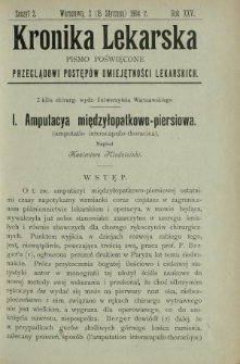 Kronika Lekarska : pismo poświęcone przeglądowi postęp&oacute;w umiejętności lekarskich 1904 R. 25 z. 2