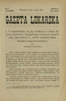 Gazeta Lekarska : pismo tygodniowe poświęcone wszystkim gałęziom umiejętności lekarskich 1908 Ser. II R. 43 T. 28 nr 7