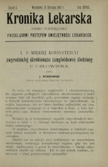 Kronika Lekarska : pismo poświęcone przeglądowi postęp&oacute;w umiejętności lekarskich 1907 R. 28 z. 2