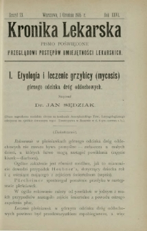 Kronika Lekarska : pismo poświęcone przeglądowi postęp&oacute;w umiejętności lekarskich 1905 R. 26 z. 23