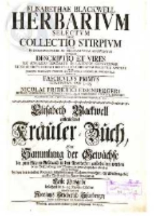 Herbarium selectum sive collectio stirpium quae in pharmacopoliis ad medicum