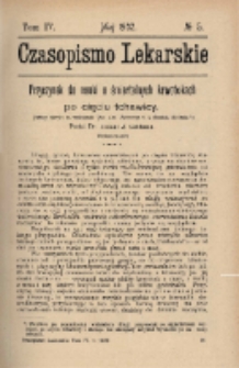 Czasopismo Lekarskie 1902 R. IV T. IV nr 5