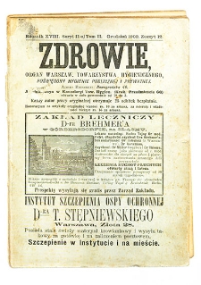 Zdrowie : miesięcznik poświęcony hygienie publicznej i prywatnej 1902 T. 18 nr 12