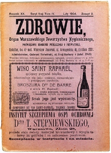 Zdrowie : miesięcznik poświęcony hygienie publicznej i prywatnej 1904 T. 20 nr 2