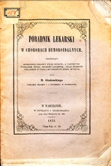 Poradnik lekarski w chorobach hemoroidalnych