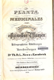 Plantae Medicinales oder Sammlung offizineler Pflanzes. Erster Supplement