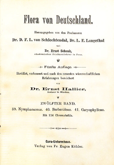 Flora von Deutschland. Band 12: Nymphaeaceae, Berberideae, Caryophylleae