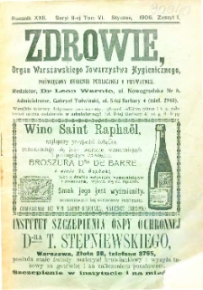 Zdrowie : miesięcznik poświęcony hygienie publicznej i prywatnej 1905 T. 21 nr 9