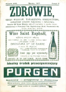 Zdrowie : miesięcznik poświęcony hygienie publicznej i prywatnej 1907 T. 21 nr 3