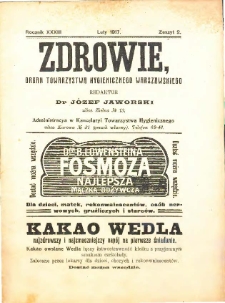 Zdrowie : miesięcznik poświęcony hygienie publicznej i prywatnej 1917 T. 33 nr 2